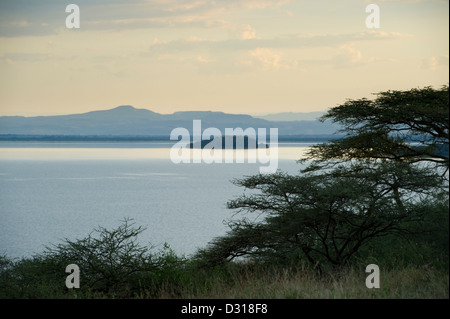 Paysages, lac Baringo, au Kenya Banque D'Images