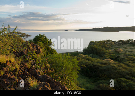 Paysages, lac Baringo, au Kenya Banque D'Images