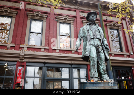 Gassy Jack statue en vieux gastown Vancouver BC Canada Banque D'Images