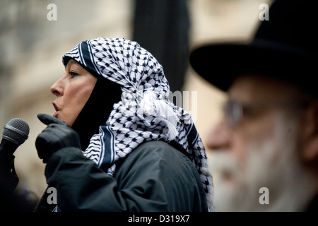 Des photographies prises lors d'une manifestation anti-israélienne à Londres. Banque D'Images