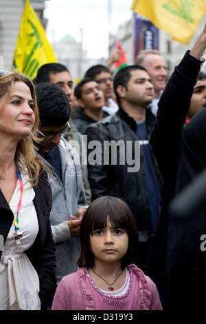 Des photographies prises lors d'une manifestation anti-israélienne à Londres. Banque D'Images