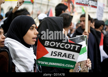 Des photographies prises lors d'une manifestation anti-israélienne à Londres. Banque D'Images