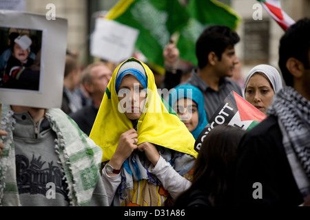 Des photographies prises lors d'une manifestation anti-israélienne à Londres. Banque D'Images