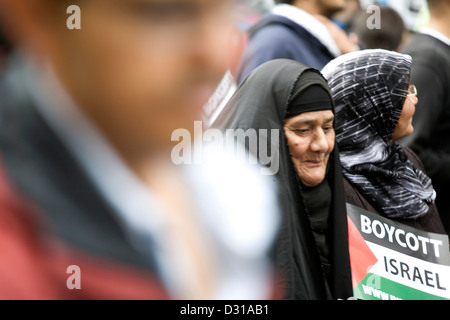 Des photographies prises lors d'une manifestation anti-israélienne à Londres. Banque D'Images