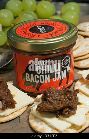 Bacon Chili jam, un peu fumé, doux-salé par relish manger 17, Londres, Royaume-Uni. L'année 2013. Banque D'Images