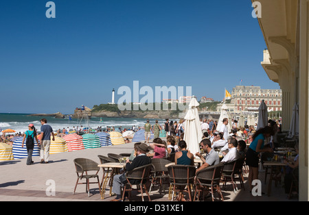 Piscine SIDEWALK CAFE CASINO MUNICIPAL LA GRANDE PLAGE BIARRITZ PYRENEES ATLANTIQUES AQUITAINE FRANCE Banque D'Images
