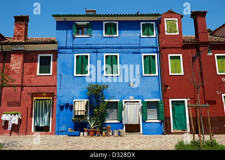 Maisons colorées de Burano Island Venise, Italie Banque D'Images