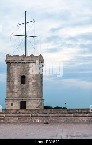 Dans la tour de château de Montjuïc, Barcelone Banque D'Images