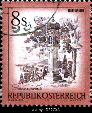 Autriche - VERS 1973 : un timbre imprimé en Autriche, Reiteregg montre à partir de la série "sites en Autriche", vers 1973 Banque D'Images
