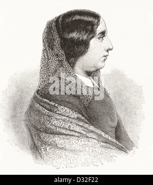Amantine (aussi 'Amandine') Lucile Aurore Dupin, baronne Dudevant, 1804 - 1876, plus connu par son pseudonyme de George Sand. Banque D'Images