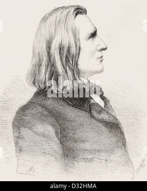 Franz Liszt , alias Franz Ritter von Liszt, 1811 - 1886. 19e siècle le compositeur hongrois, pianiste, chef d'orchestre et enseignant. Banque D'Images
