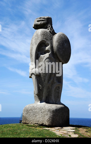 Statue de roi celt Breogan près de Tour d'Hercule, A Coruna La Corogne, Galice, Espagne,province Banque D'Images