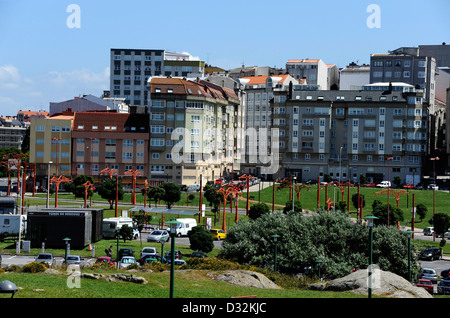 Nouvelle ville près de Tour d'Hercule, A Coruna La Corogne, Galice, Espagne,province Banque D'Images