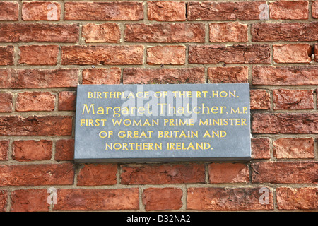 La maison où est né de Margaret Thatcher à Grantham. Banque D'Images