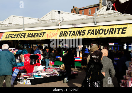 Leicester Piscine Marché de Fruits et légumes. Banque D'Images