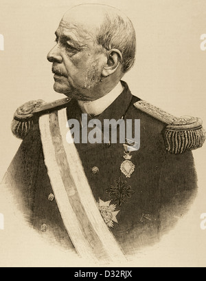 Jose Maria Ruiz de Apodaca Béranger (1824-1907). Marine et homme politique espagnol. La gravure. Banque D'Images