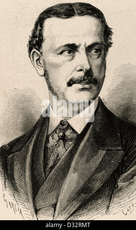 Jose Maria Ruiz de Apodaca Béranger (1824-1907). Marine et homme politique espagnol. La gravure. Banque D'Images