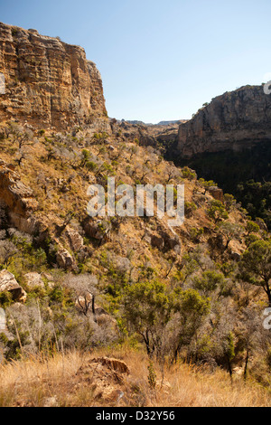 Madagascar, le Parc National de l'Isalo, Namaza, gorges rocheuses Banque D'Images