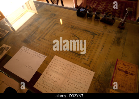 Carter's bureau et d'une étude à l'Howard Carter House Museum à Louxor Egypte Banque D'Images