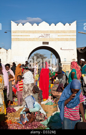 Marché chrétien, Showa Gate, Harar, en Ethiopie Banque D'Images