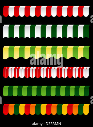 Des auvents colorés Banque D'Images