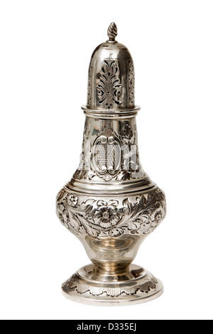 Victorien antique en argent massif shaker sucre par George Nathan & Ridley Hayes. Poinçonné Birmingham, 1894. Banque D'Images