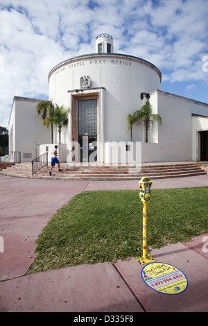 US Post Office & mettre fin à l'itinérance parcomètre, 1300 Washington Avenue, South Beach, Miami, Floride, USA Banque D'Images