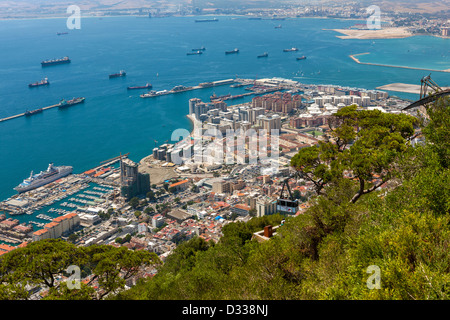 Haut de la roche. Gibraltar. L'Europe Banque D'Images