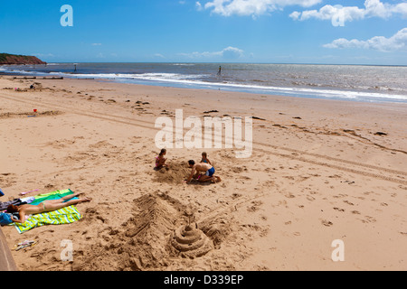 Plage d'Exmouth, Devon, Angleterre, Royaume-Uni, Europe Banque D'Images