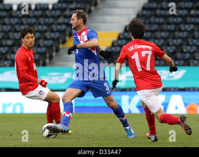 06.02.2013. Londres, Angleterre. La Croatie Josip Simunic en action au cours de match amical international entre la Croatie et la Corée du Sud à partir de Craven Cottage Banque D'Images