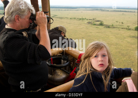 Vol en montgolfière sur le Masai Mara National Reserve, Kenya Banque D'Images
