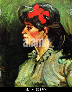 Vincent van Gogh : Portrait d'une femme avec un ruban rouge. 1885. Huile sur toile. Collection privée. Banque D'Images