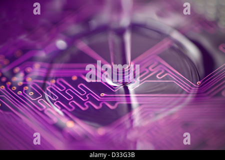 Sur un plan macro circuit board Banque D'Images