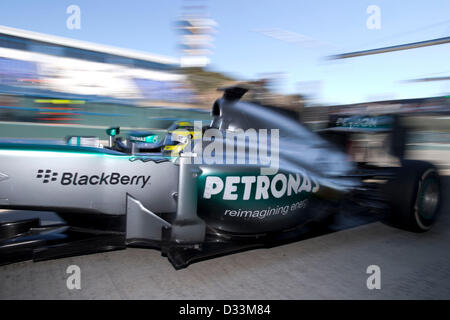 Sport Automobile : Championnat du Monde de Formule 1 de la FIA 2013, F1 Test Jerez, Nico Rosberg (GER) Mercedes GP, Banque D'Images