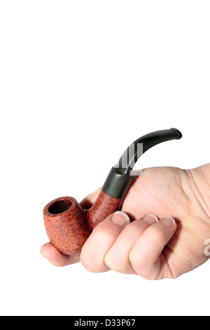 Les fumeurs de pipe isolé sur fond blanc avec clipping path Banque D'Images