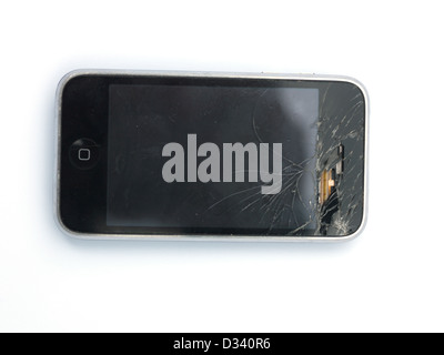 IPhone cassé avec écran fissuré Banque D'Images