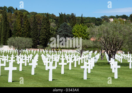 World War II cimetière avec les soldats américains à Draguignan Provence France Banque D'Images