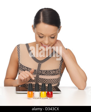 Woman with tablet pc Banque D'Images