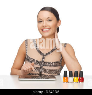 Woman with tablet pc Banque D'Images