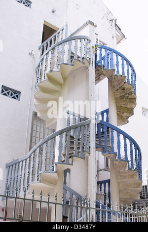 Maison Peranakan historique escalier derrière 2 Banque D'Images