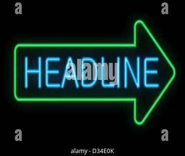 Headline signe. Banque D'Images