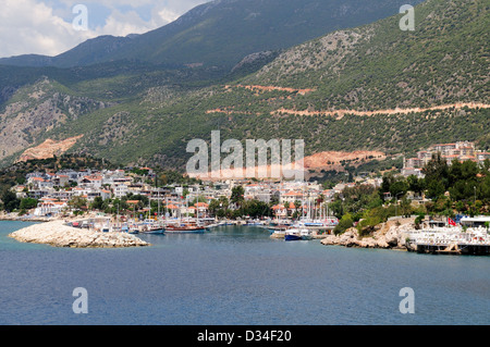 La ville de kas Antalya sur la côte méditerranéenne du sud de la Turquie Banque D'Images