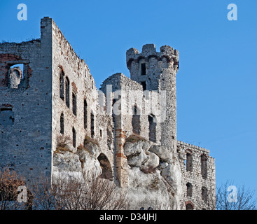 Les ruines de château médiéval en Pologne. Ogrodzieniec Banque D'Images