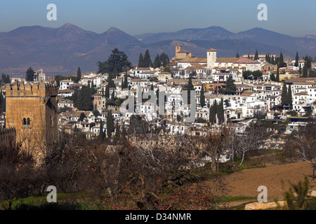 Calat Alhambra, est un palais et un complexe forteresse situé à Grenade, Andalousie, espagne. Banque D'Images