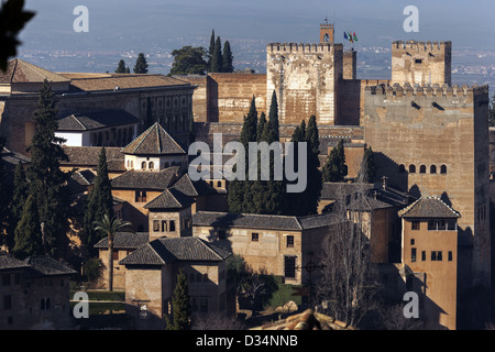 Calat Alhambra, est un palais et un complexe forteresse situé à Grenade, Andalousie, espagne. Banque D'Images