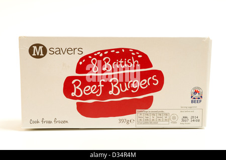 Saver Morrisons 8 Burgers britannique. Banque D'Images