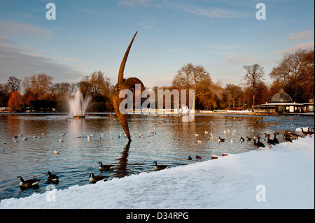 Victoria Park en hiver, Hackney, East London, Royaume-Uni Banque D'Images