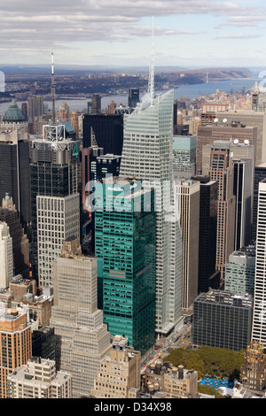 Une vue de la ville de Manhattan de l'Empire State Building à New York, NY. Banque D'Images