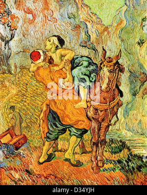Vincent van Gogh, le Bon Samaritain, après Delacroix. 1890. Le postimpressionnisme. Huile sur toile. Rijksmuseum Kröller-Müller Banque D'Images