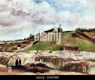 Vincent van Gogh, Montmartre la carrière et les moulins à vent. 1886. Le postimpressionnisme. Huile sur toile. Lieu de création : Paris, France Banque D'Images